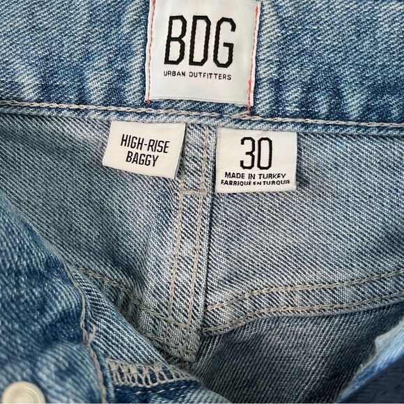 BDG High-Rise Baggy Jeans Straight Leg High Waist Medium Wash Size 30 90's Retro - Picture 5 of 9